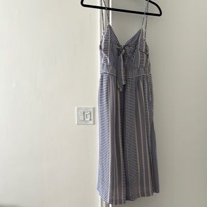 Lush blue striped dress midi